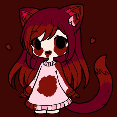 girl with cat ears and tail