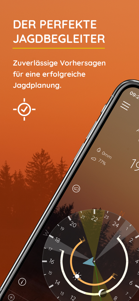 Jagdwetter - Jagdwetter app interface showing hunting weather forecasts and solunar data