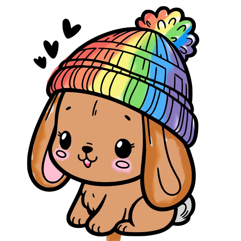 a bunny with a hat on