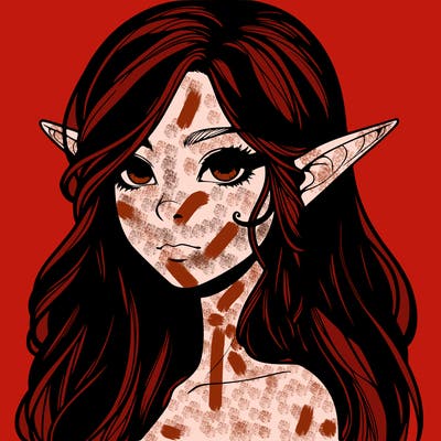 elf girl realistic dark fantasy