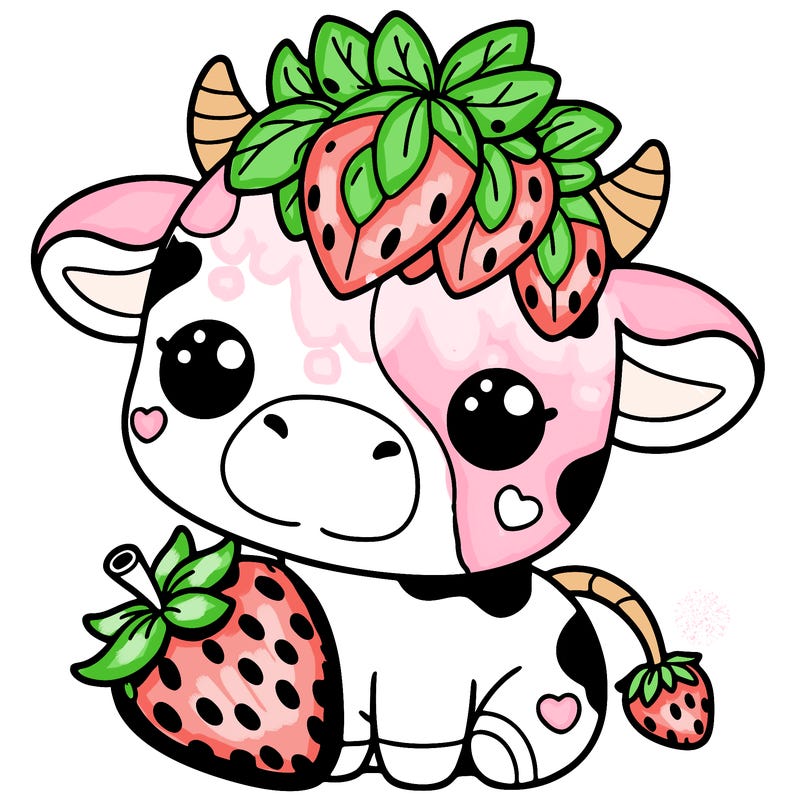 cute strawberry cow