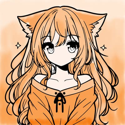 cute anime girl with cat ears
