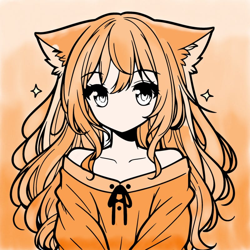 cute anime girl with cat ears
