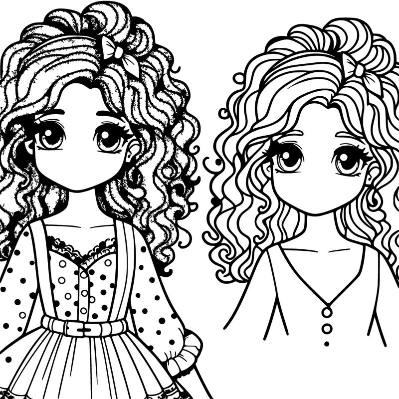 a beautiful girl with a nice outfit and curly hair