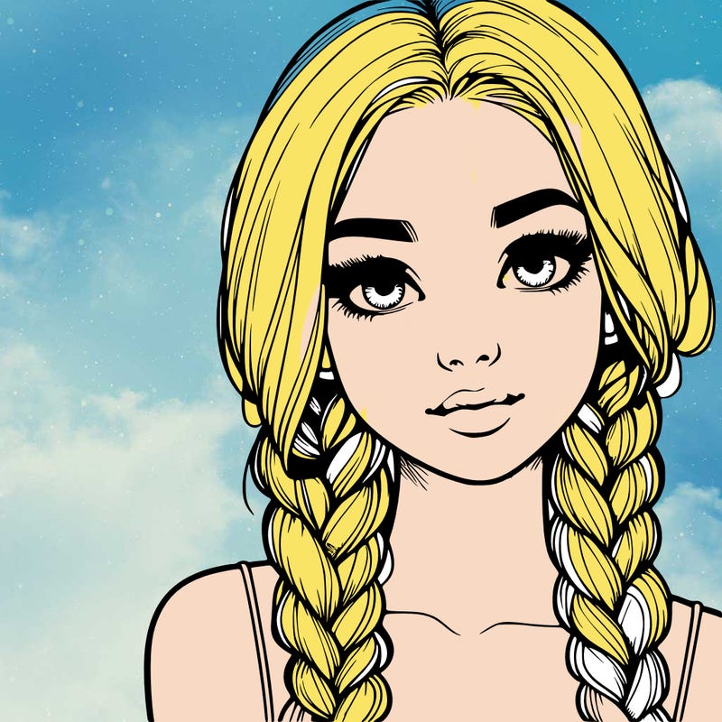 realistic girl with braids