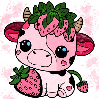 cute strawberry cow