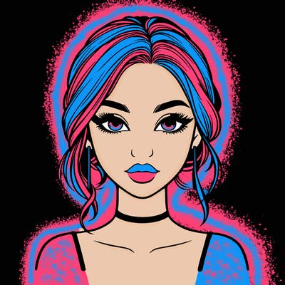 realistic girl with makeup on