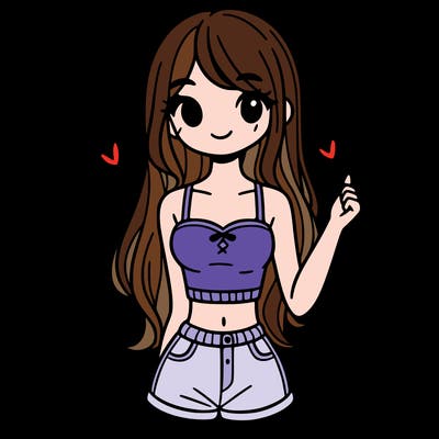 girl with cute crop top