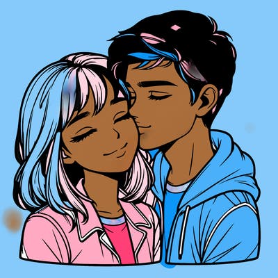 realistic girl and boy  love