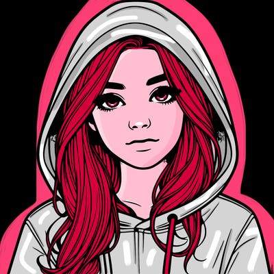 realistic girl with a hoodie