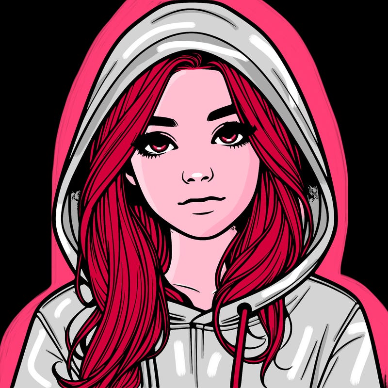 realistic girl with a hoodie