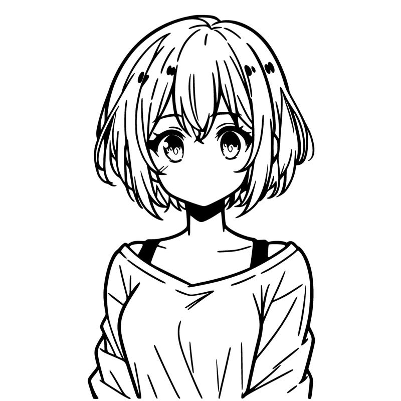 one anime girl with short hair