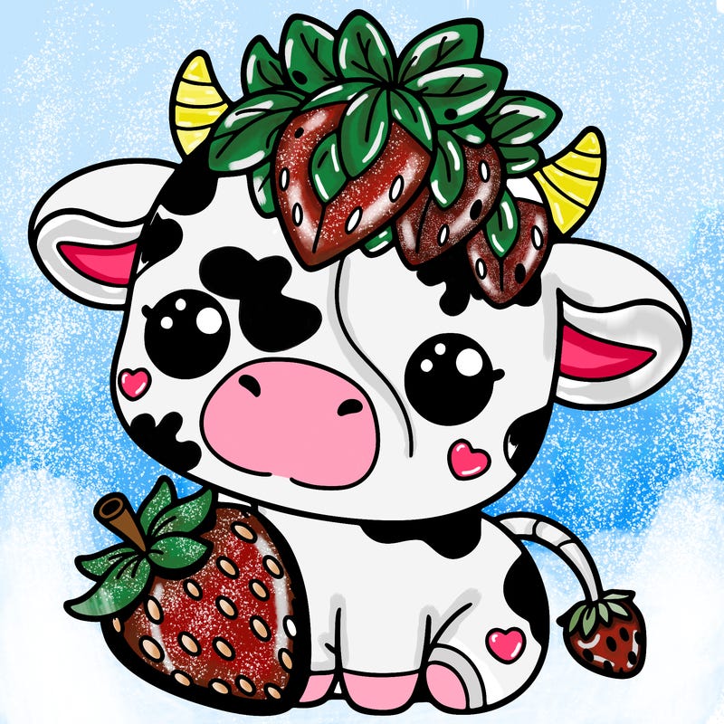 cute strawberry cow