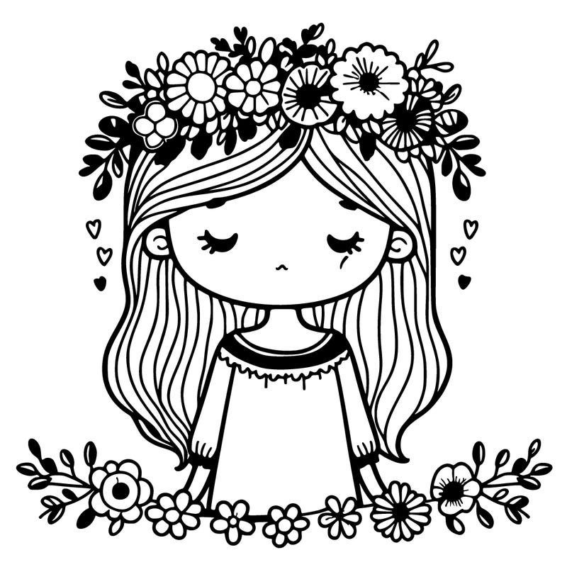 girl with flowers crown