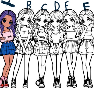 a group of girls realistic