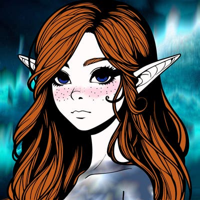 elf girl realistic dark fantasy