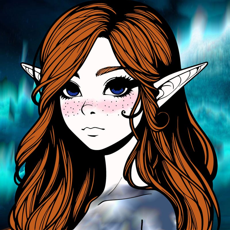 elf girl realistic dark fantasy