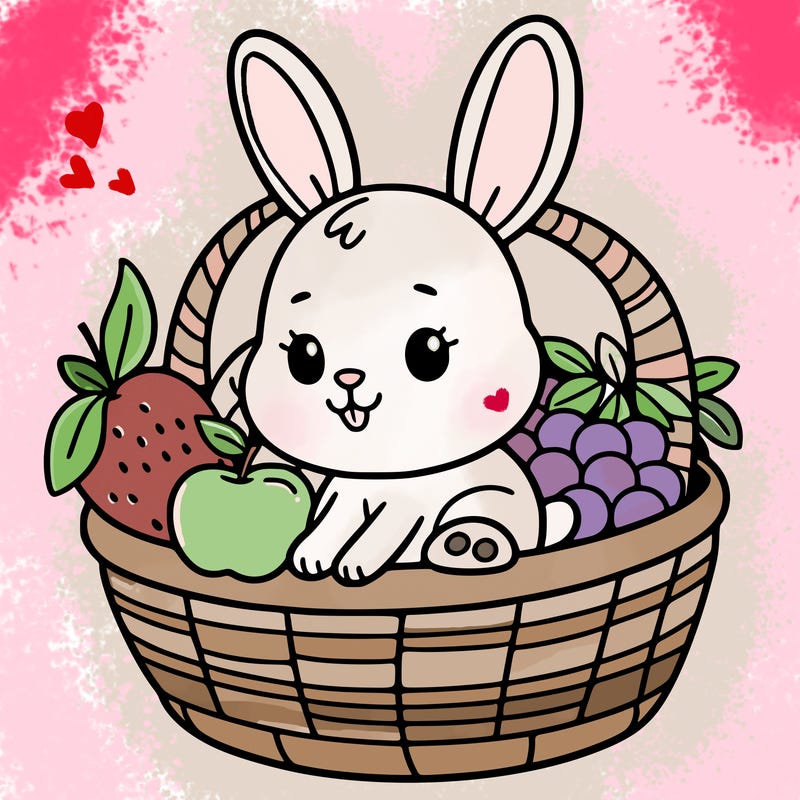 bunny in a fruit basket