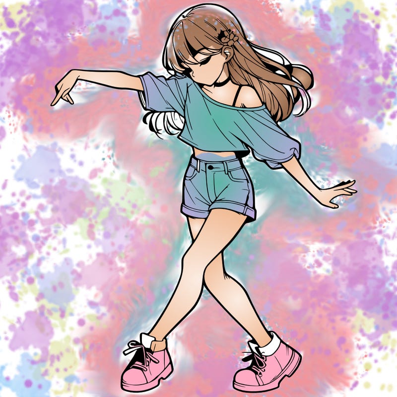 realistic girl danceing