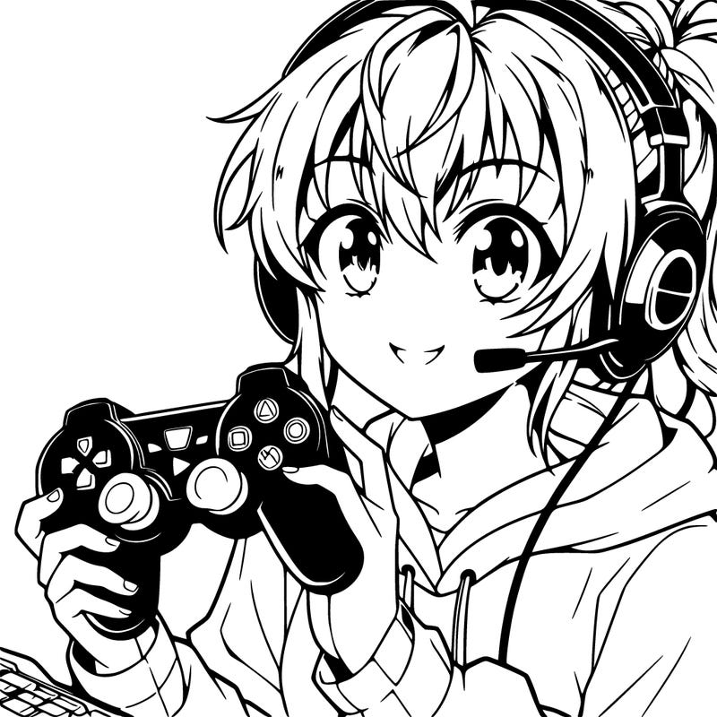anime gamer girl