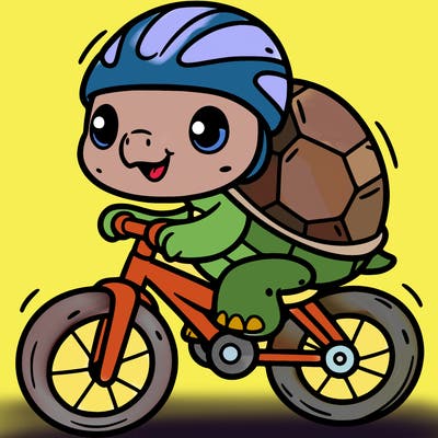 turtle on a bike