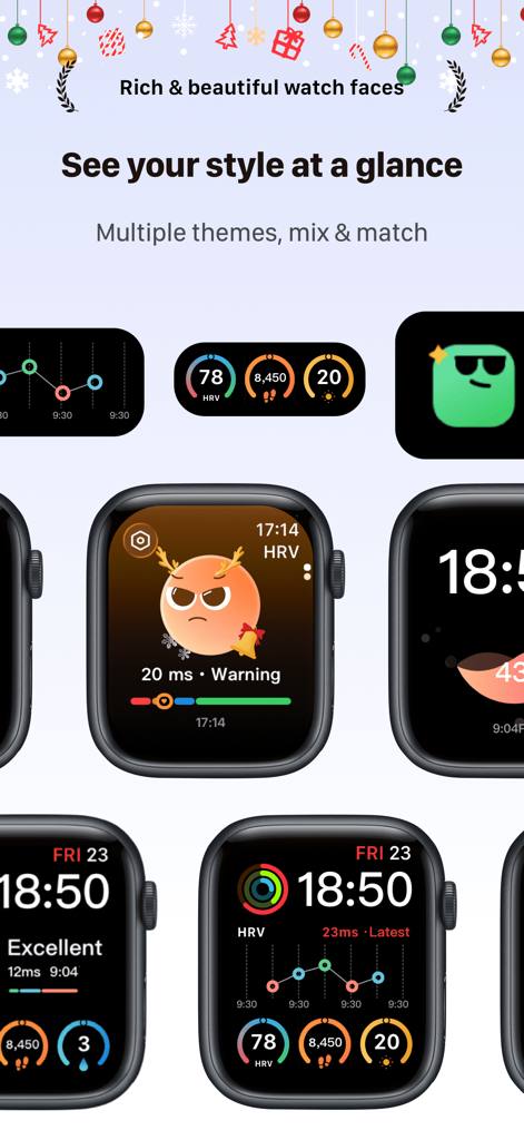 RelaxWatch: Stress&HRV Tracker - Colección de esferas personalizables de Apple Watch para monitorizar el estrés y la variabilidad de la frecuencia cardíaca