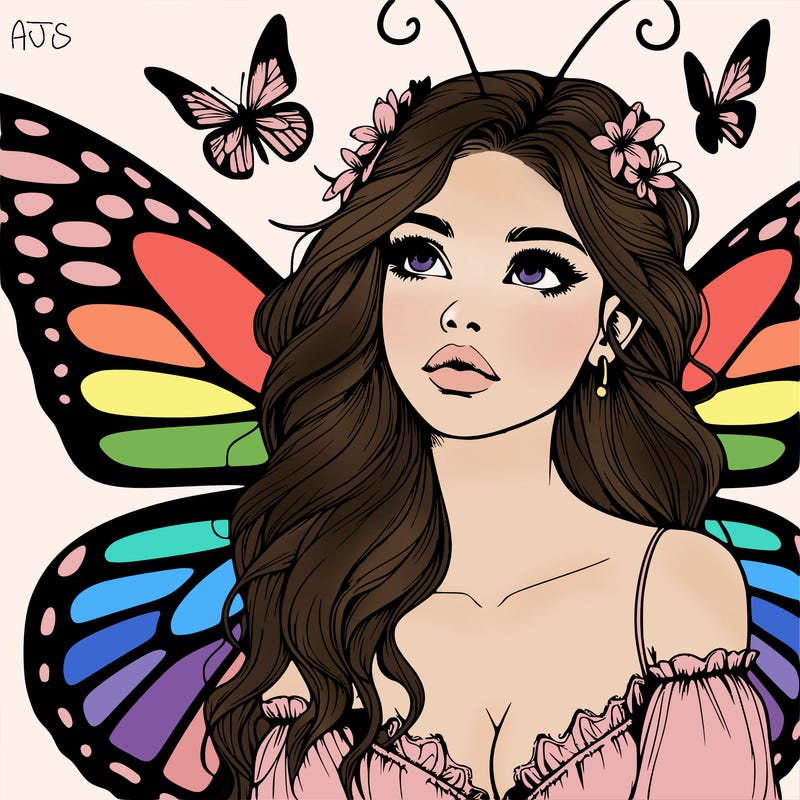 butterfly fairy realistic girl