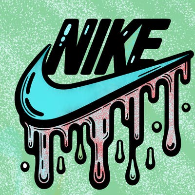 dripping nike logo
