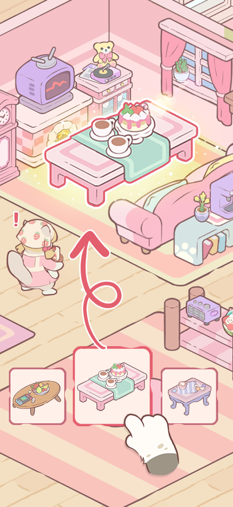 Cats Mansion - Cute Merge Game - Decorating a cozy pink room with cute furniture in Cats Mansion