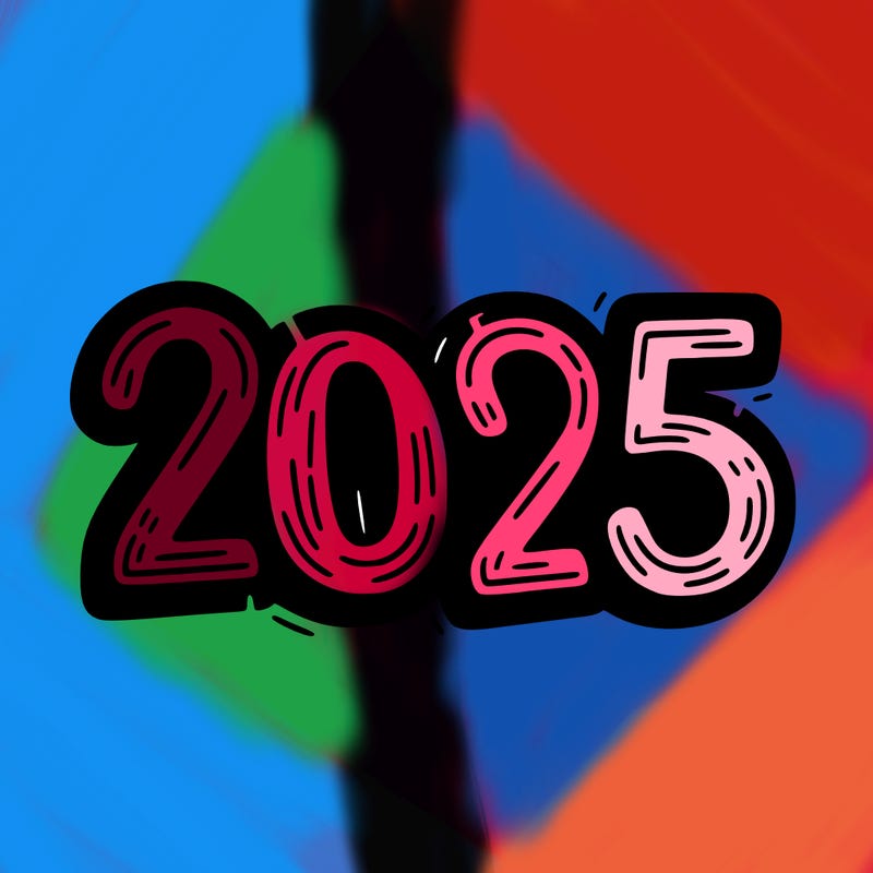 one line scrawled numbers sketch design “2025”