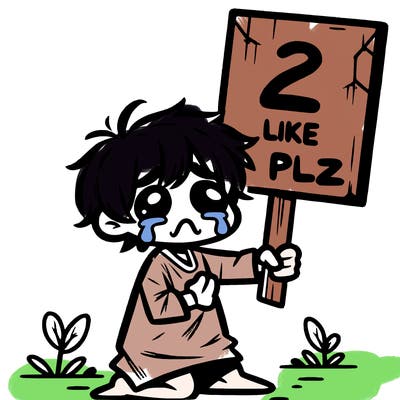 small poor toddler crying with sign that says 2 like plz