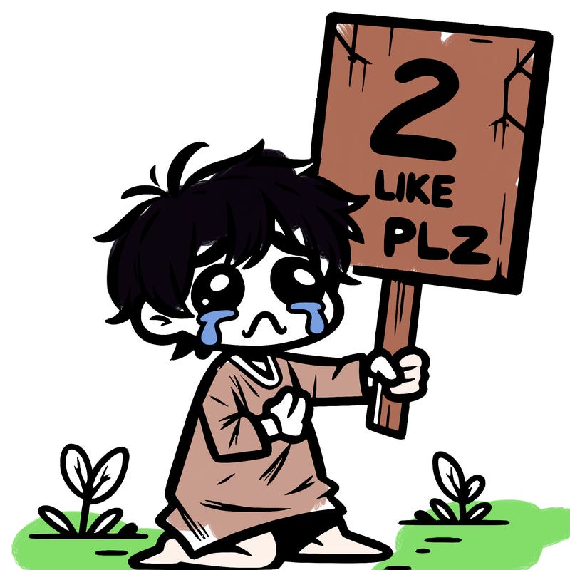 small poor toddler crying with sign that says 2 like plz