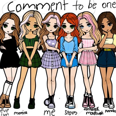 a group of girls realistic