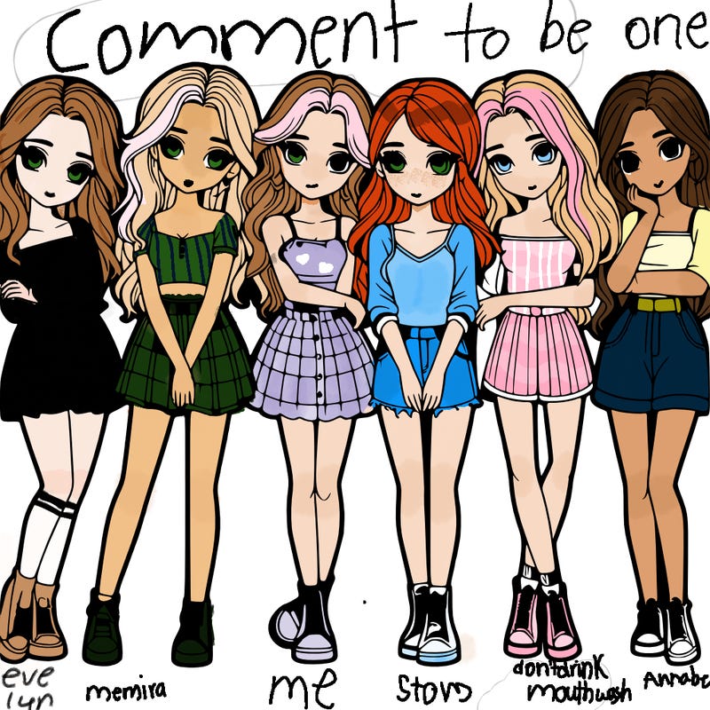 a group of girls realistic