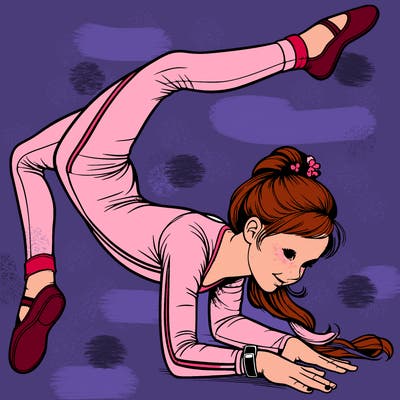 realistic girl doing gymnastics