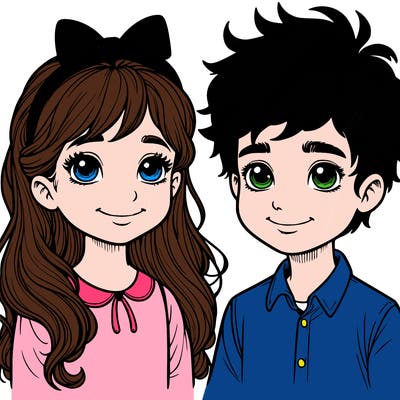 boy and girl realistic