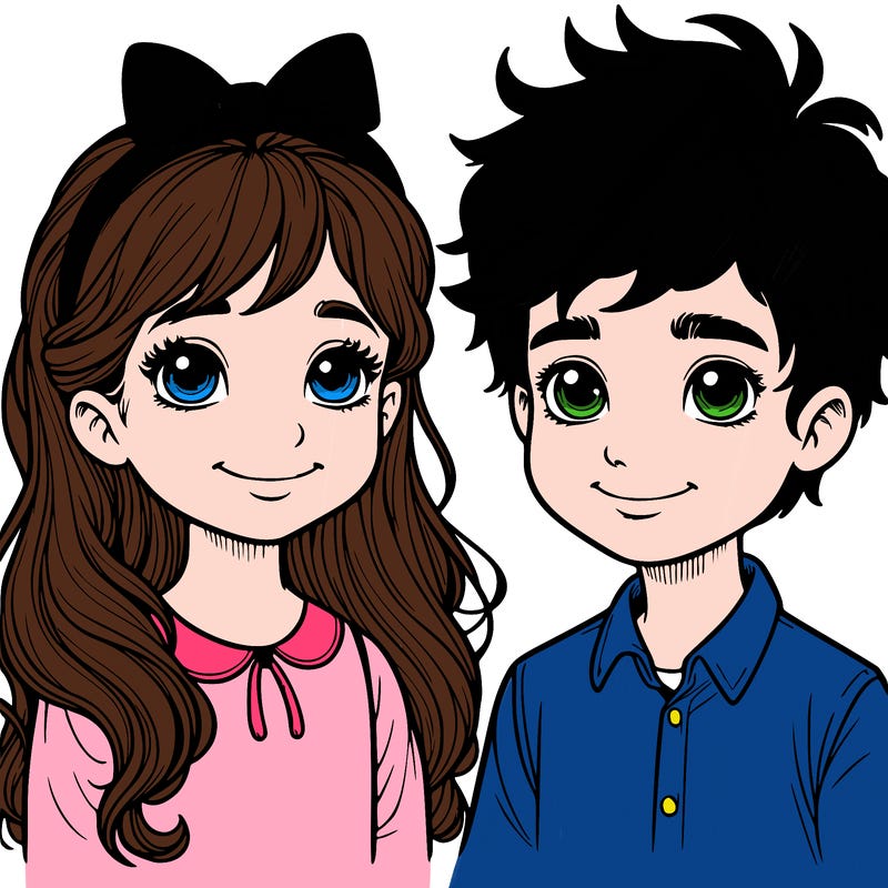 boy and girl realistic