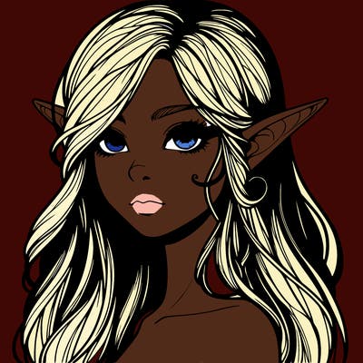 elf girl realistic dark fantasy