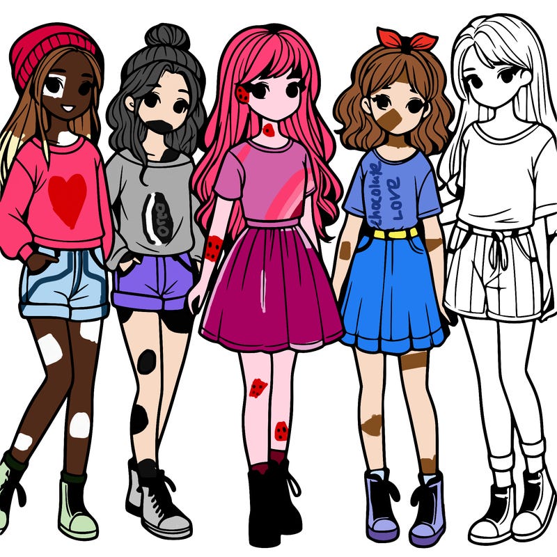 a group of five girls