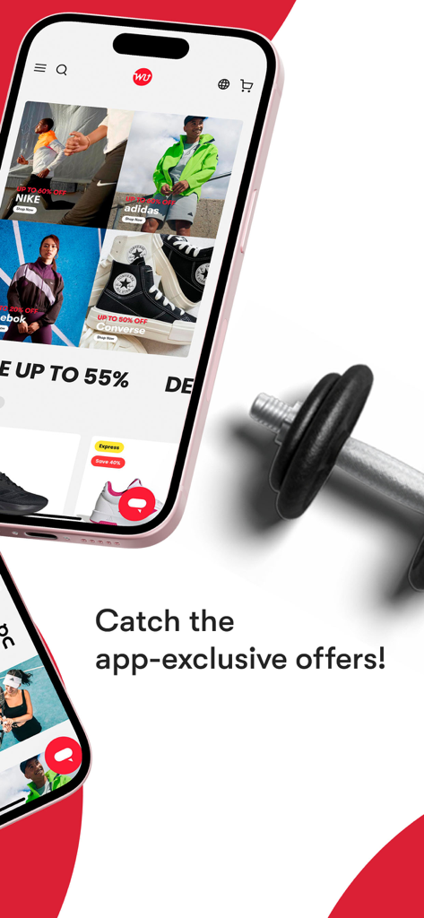 WayUp Sports - WayUp Sports mobile app interface displaying exclusive discounts on top sports brands