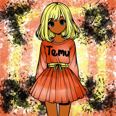 realistic girl with a skirt on