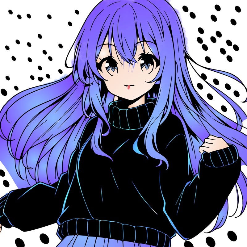 anime girl in black sweater