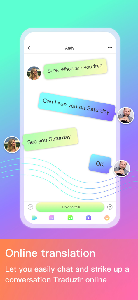 Likeu-Live Video Chat - Interfaccia dell'app Likeu che mostra la sua funzione di traduzione online all'interno di una chat tra due utenti.