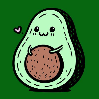 an avocado hugging an avocado