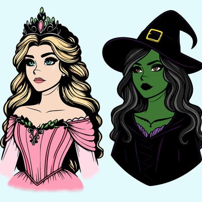 princess and witch realistic