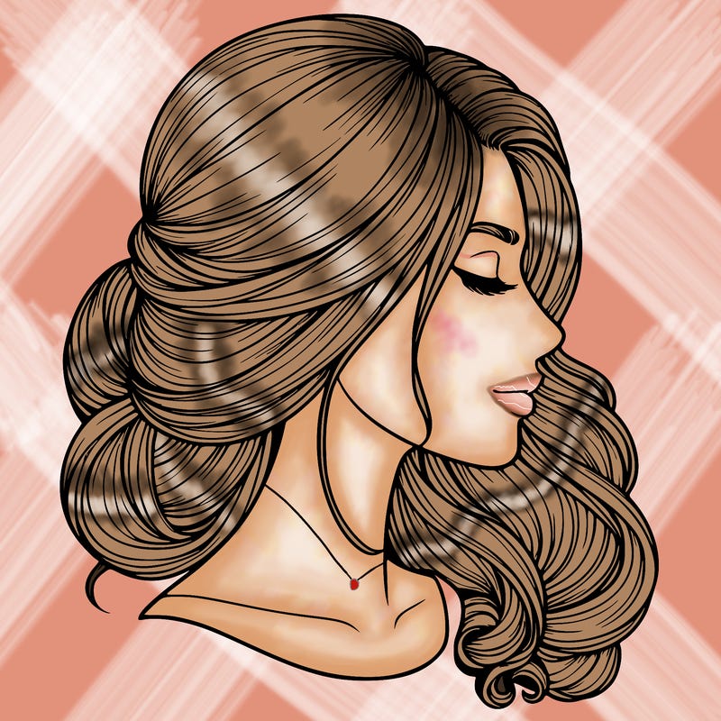 realistic woman's head & hair