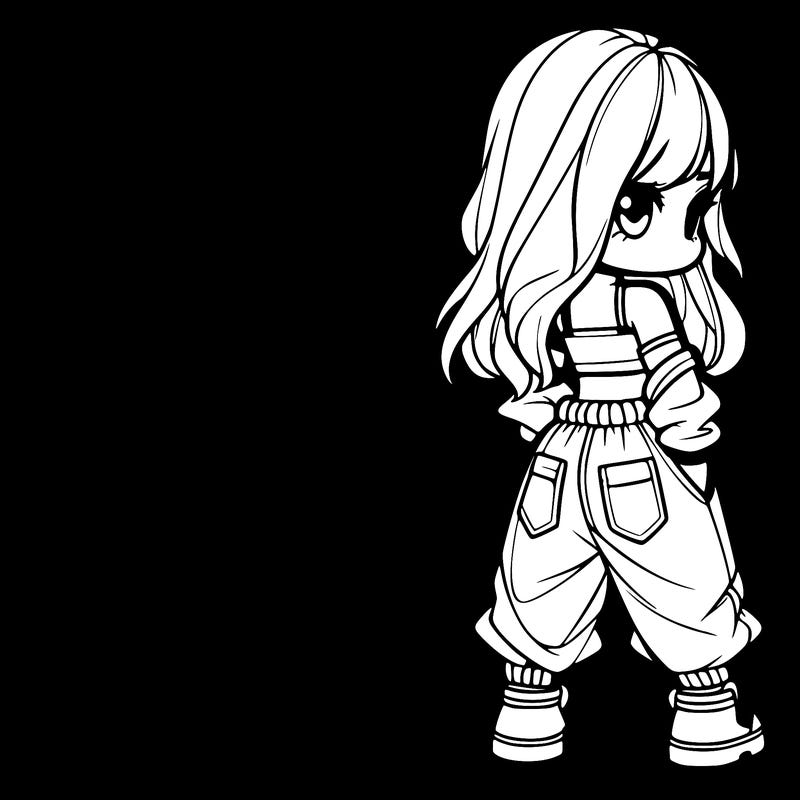 girl in crop top and baggy pants