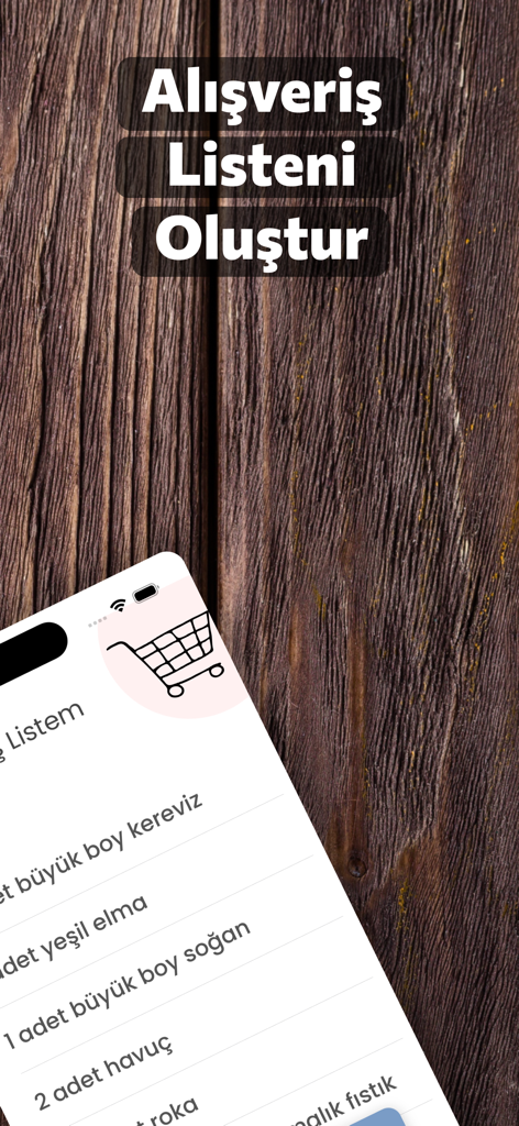 AllRecipes Meal Planner - A smartphone screen showing a digital grocery shopping list for meal planning with items like apples and carrots