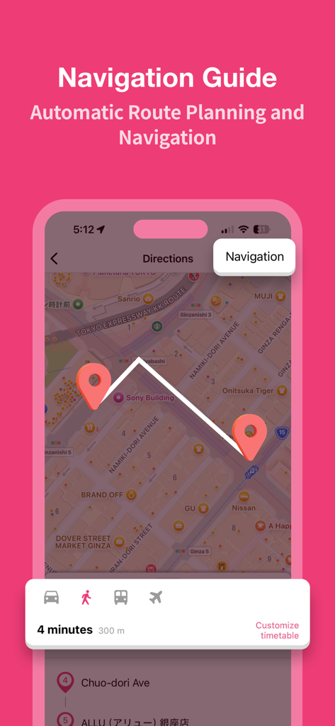 Funliday - Travel Planner - Funliday travel planner app interface showing a planned route on a map with navigation options