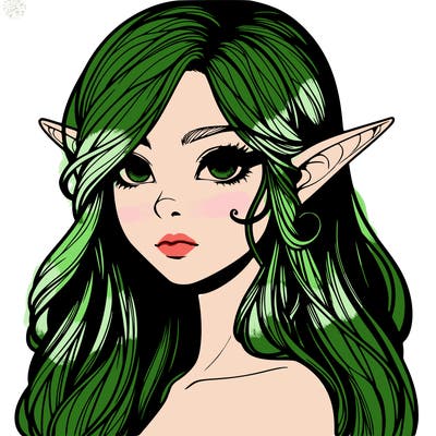 elf girl realistic dark fantasy